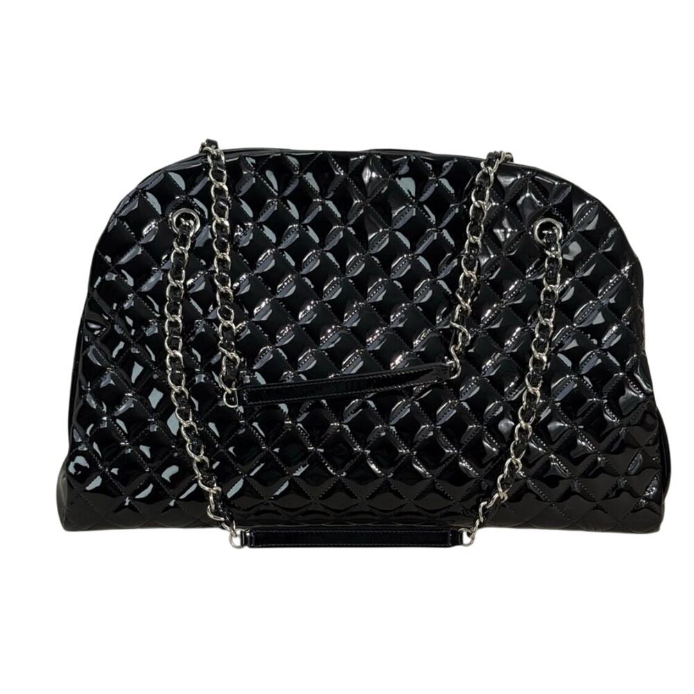 Chanel Black Quilted Patent Leather XL Just Mademoiselle Pristine - Picture 6 of 16